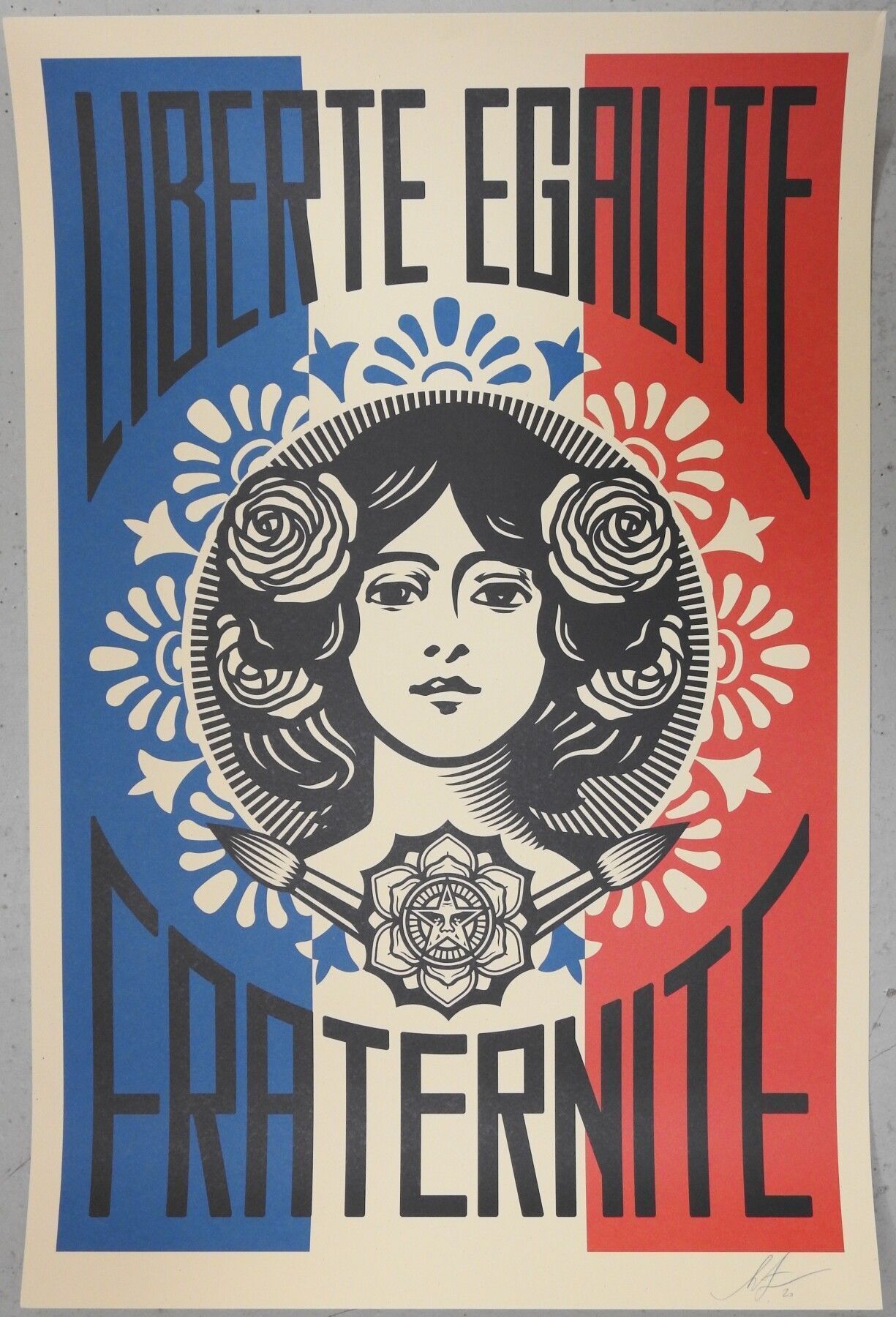 Null Shepard FAIREY (1970): Liberty, equality, fraternity. Silkscreen in sheet. &hellip;