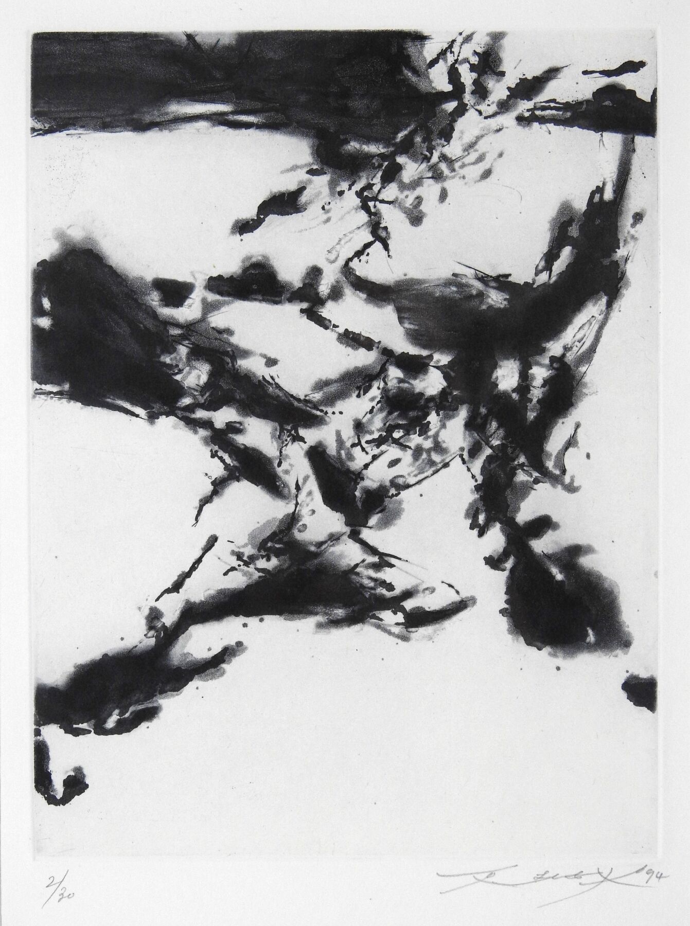 Null Zao WOU-KI (1921-2013): Composition. Etching on paper. Justified 2/30. Coun&hellip;