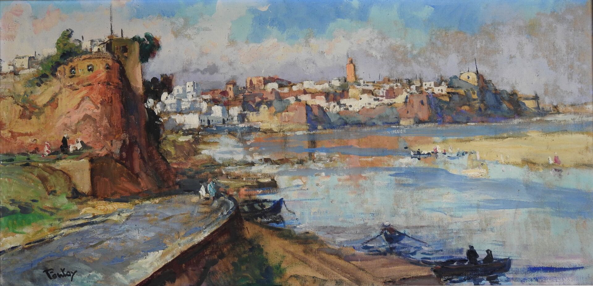 Null Henri PONTOY (1888 - 1968): 

Sidi Makhlouf ramp in Rabat.

Oil on canvas. &hellip;