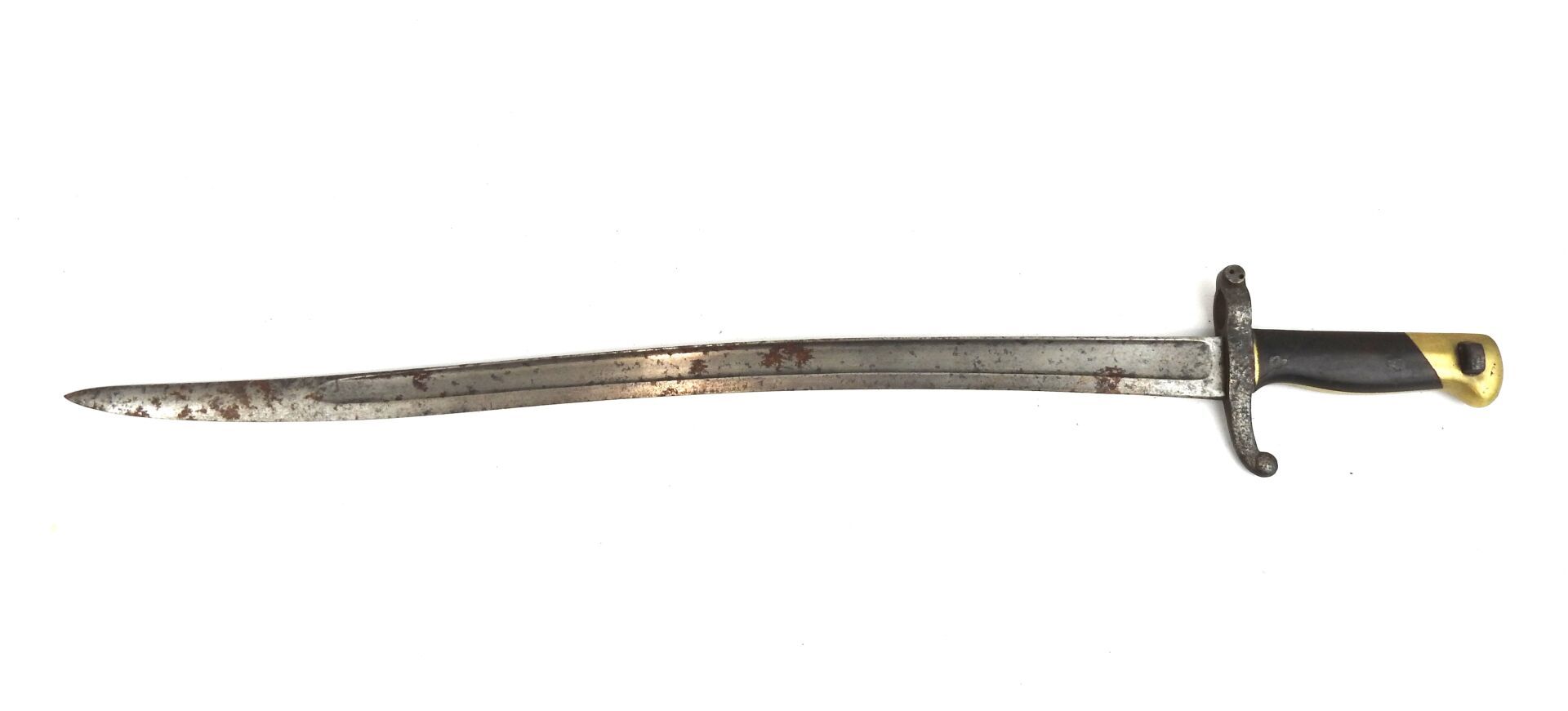 Null 法国。罕见的马刀镐，被称为文森步枪（或委员会）的1865型号的测试，棕色角的板，鞍座是黄铜的，有按钮，刀片是沙特勒罗的帝国制造的亚塔根，1866年6月&hellip;