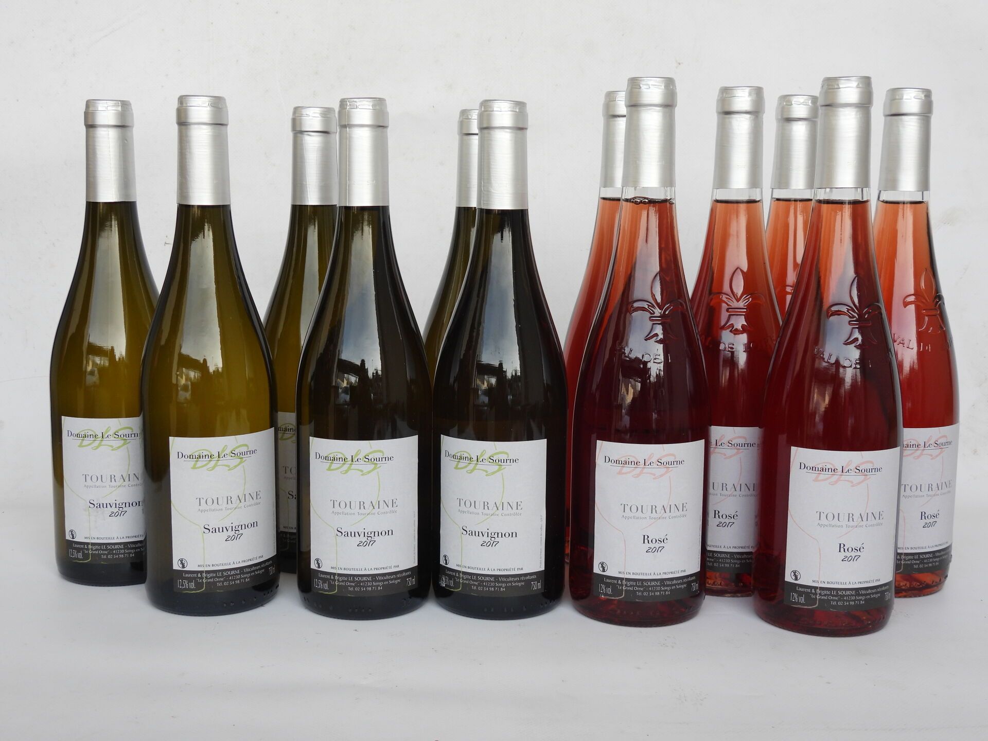 Null 12 bouteilles Touraine Sauvignon blanc et rosé, Domaine Le Sourne 2017