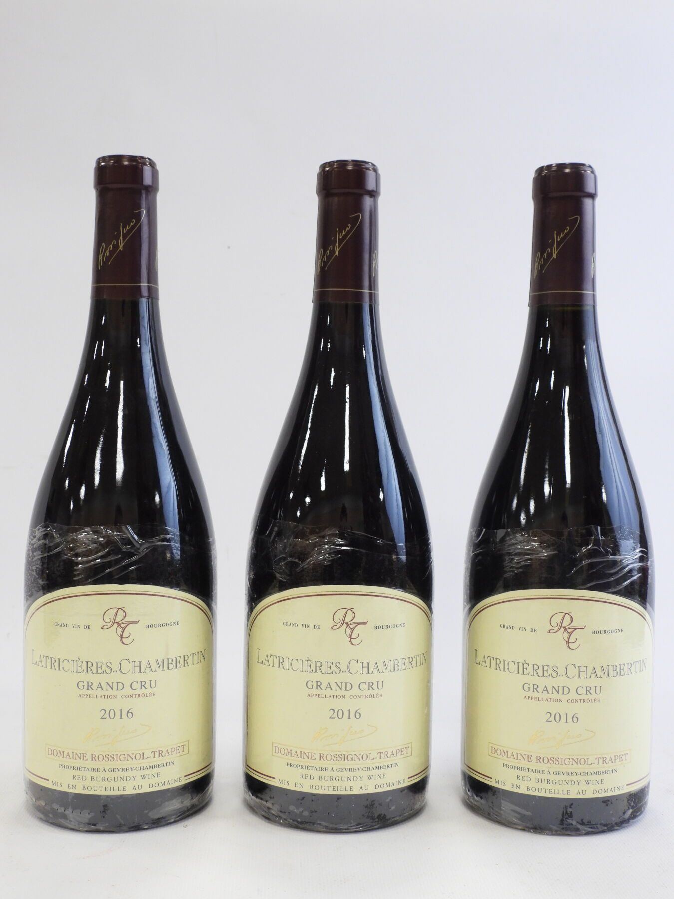 Null 3 bouteilles Latrières Chambertin Rossignol Trapet 2016.