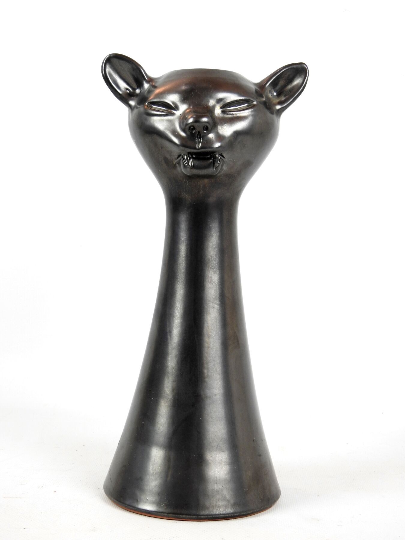 Null Jean MARAIS (1913-1998) : Vase zoomorphe en céramique à glaçure noire en fo&hellip;