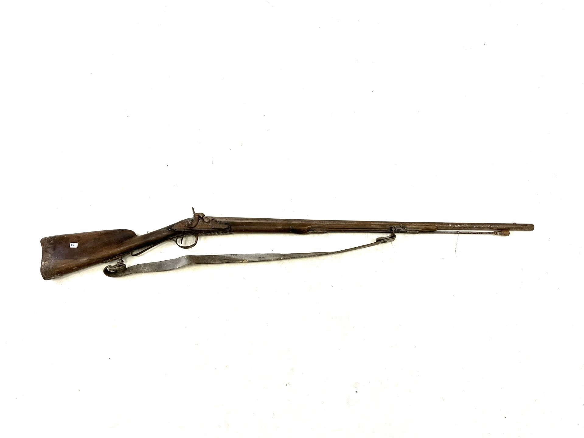 Null Fusil de chasse à silex transformé à percussion. Milieu du XVIIIème. Longue&hellip;