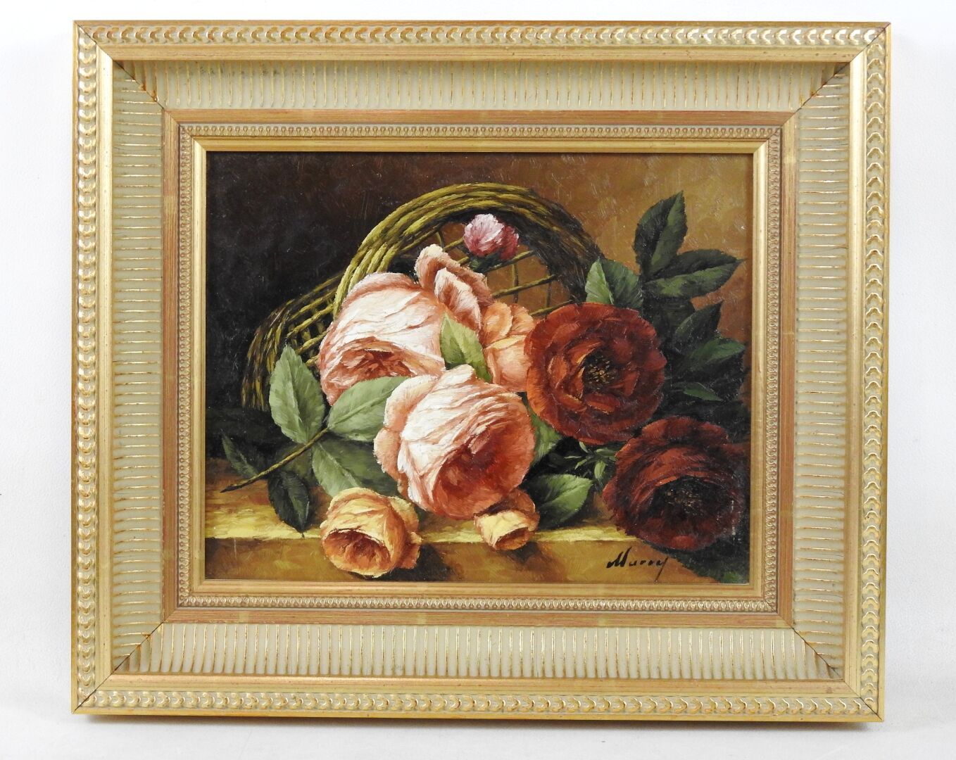 Null MURRAY - 20世纪
装有一束花的篮子。
布面油画。右下方有签名。
20 x 25厘米。