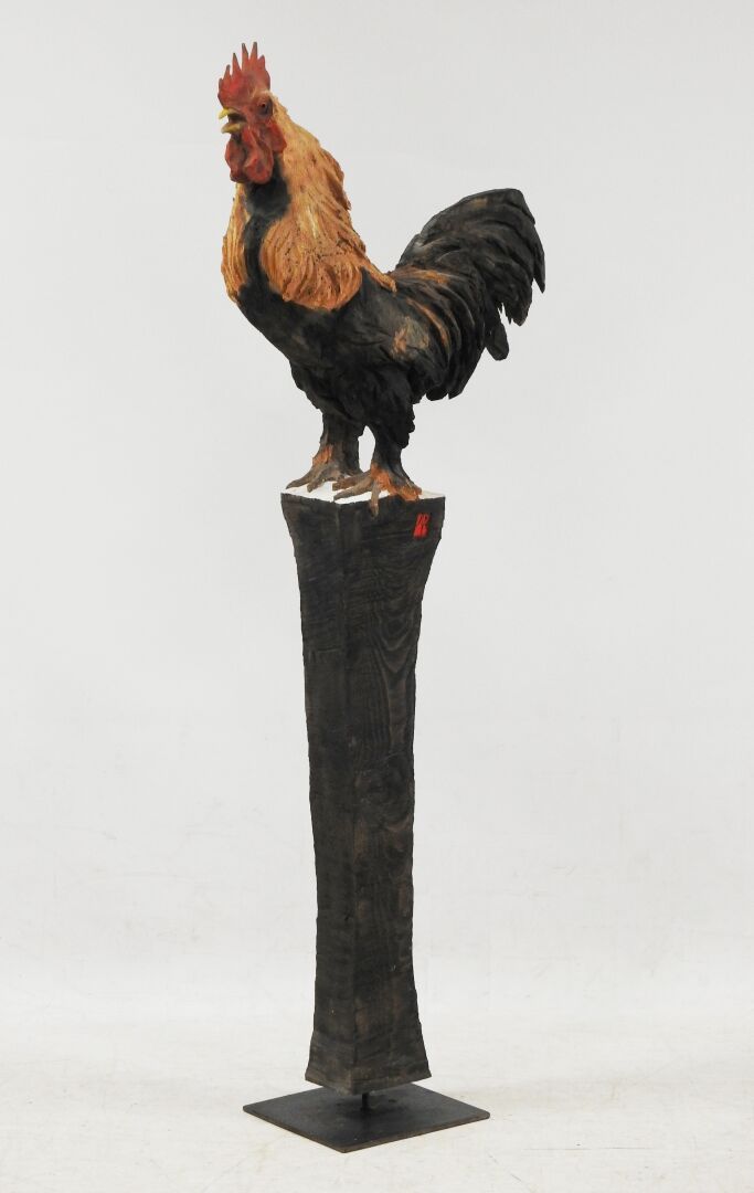 Null Jürgen LINGL (né en 1971)
Coq
Sculpture en bois en taille directe et réhaut&hellip;