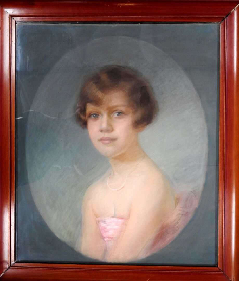 Null Blanche JACQUEMOT (1875-?)
Jeune femme au collier de perles en chute
Pastel&hellip;