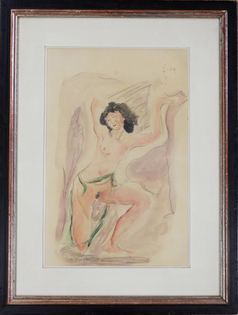 Null Odilon ROCHE (1868-1947)
La danseuse au voile
Aquarelle et dessin sous-jace&hellip;