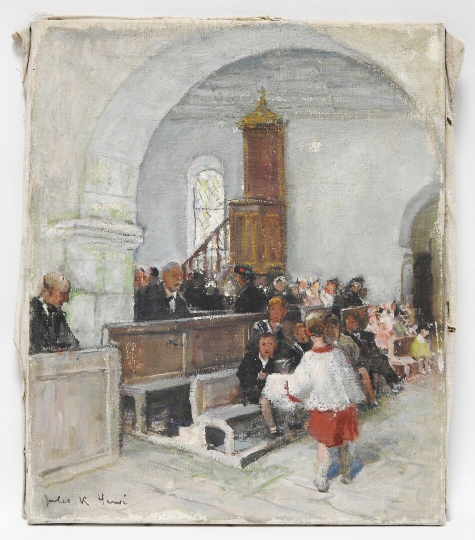 Null Jules René HERVE (1887-1981)
Intérieur d'église
Huile sur toile. Signé en b&hellip;