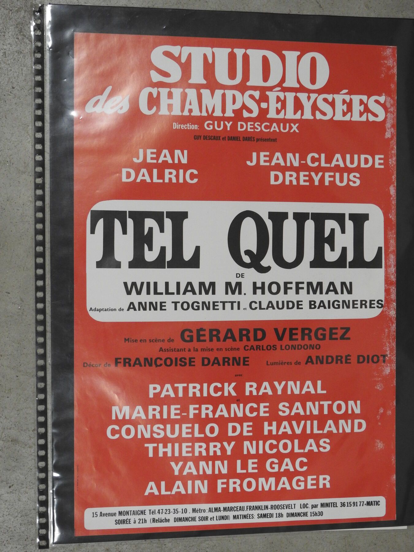 Null STUDIO DES CHAMPS - ELYSEES: Tel quel (William M.HOFFMAN). 56 x 38 cm. Abnu&hellip;