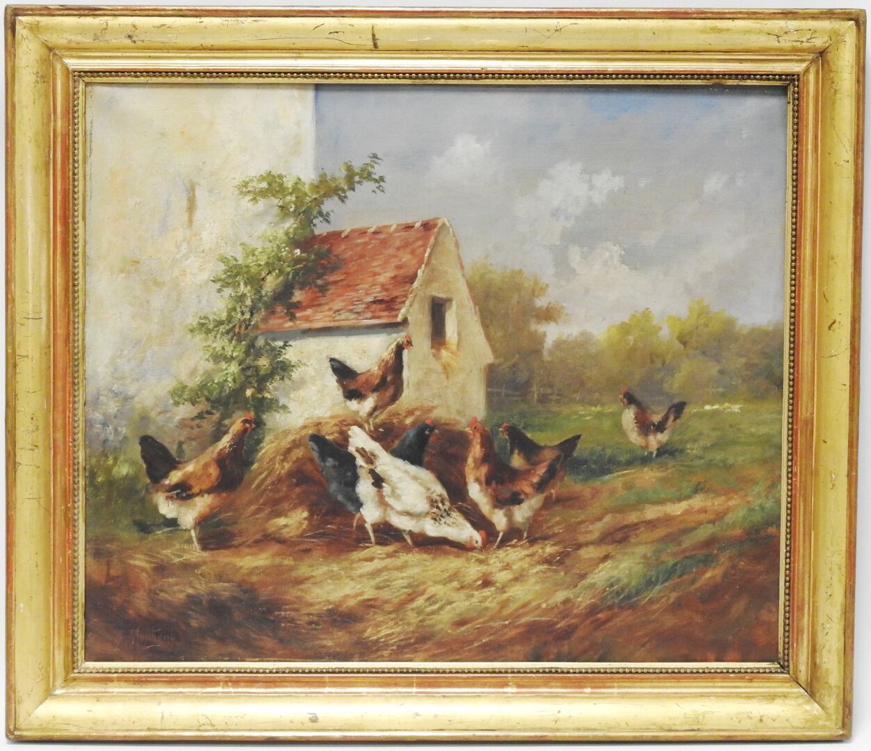 Null G. MONTIGNY - XXth century
Chickens in a farmyard
Oil on canvas. Signed low&hellip;