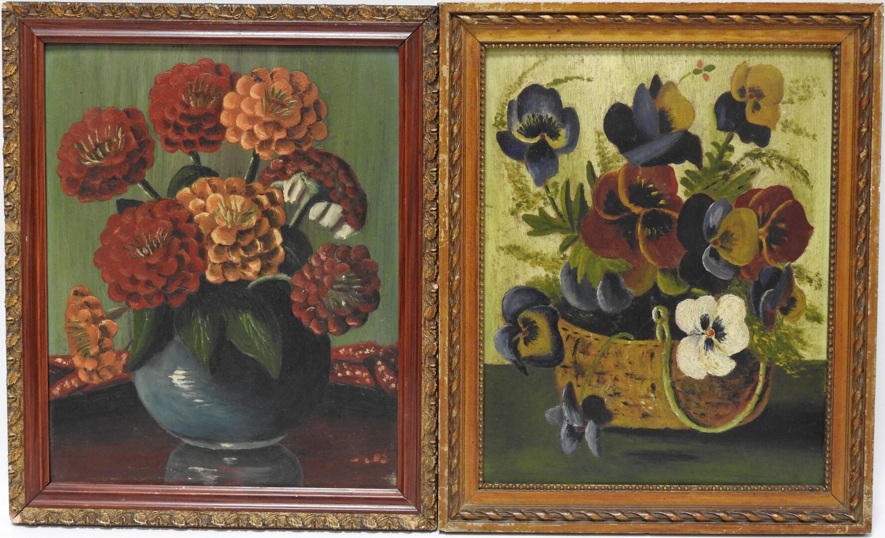 Null School XXth
Pair of bouquets of flowers.
Oil on cardboard.
30 x 24,5 cm and&hellip;