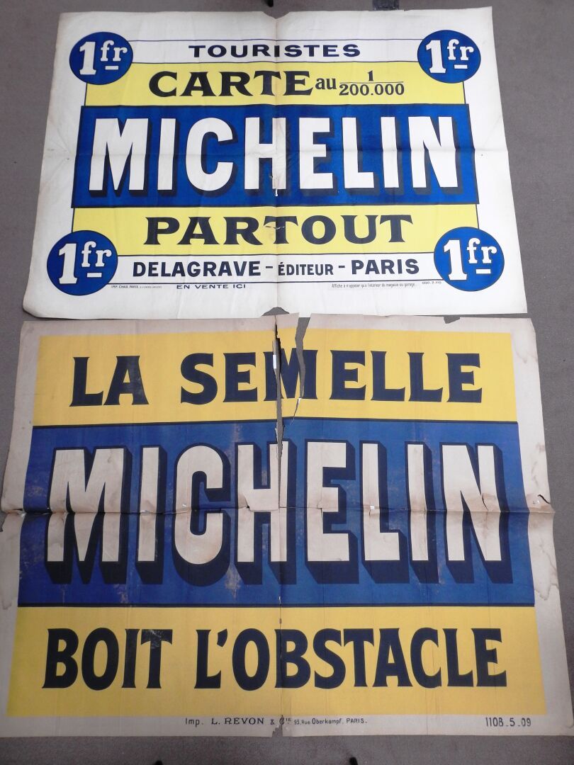 Null Pneumatique
Trois affiches dont deux Michelin et une petite Dunlop, imprime&hellip;