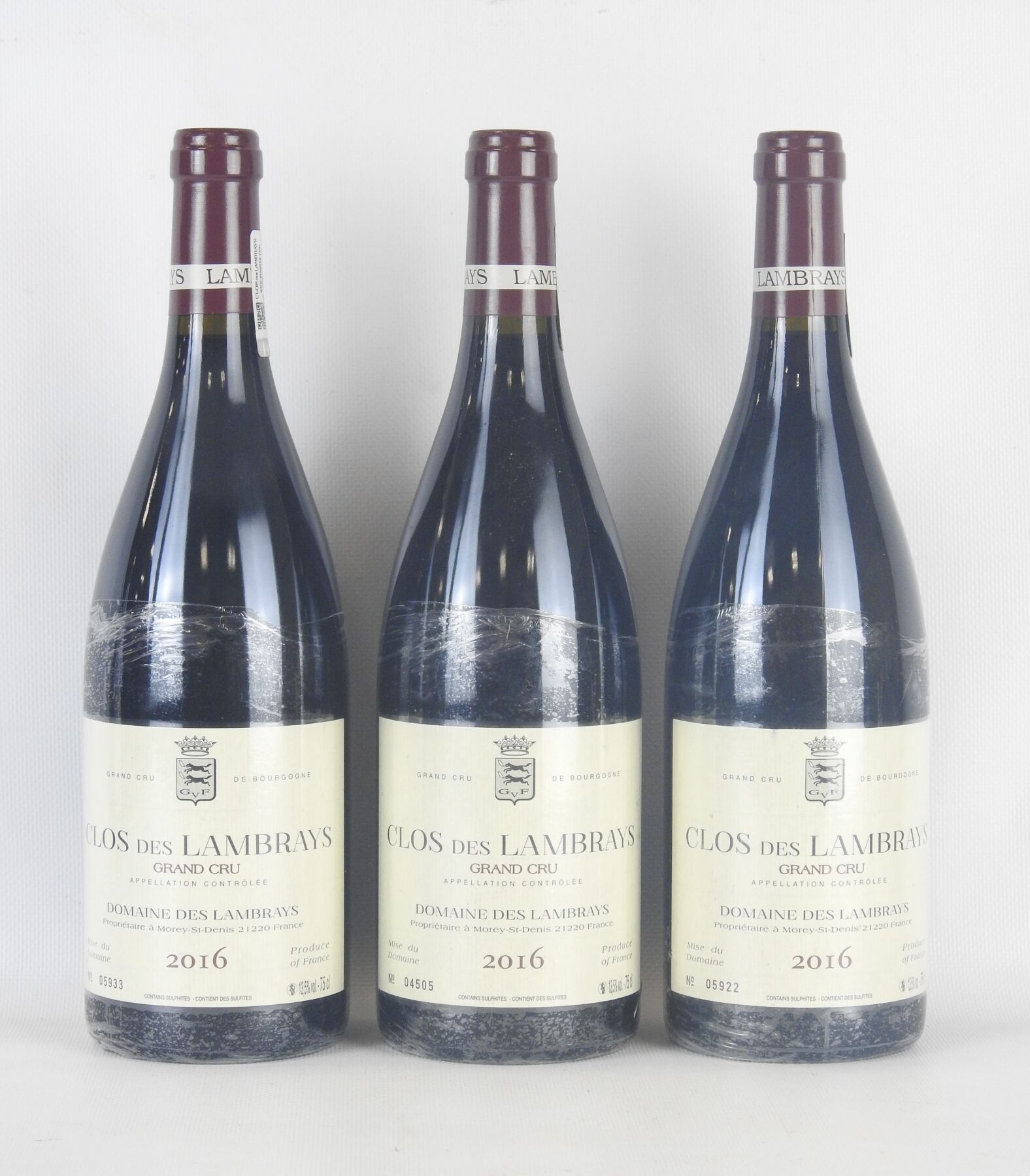 Null 3 bouteilles Clos des Lambrays Grand cru Domaine des Lambrays 2016