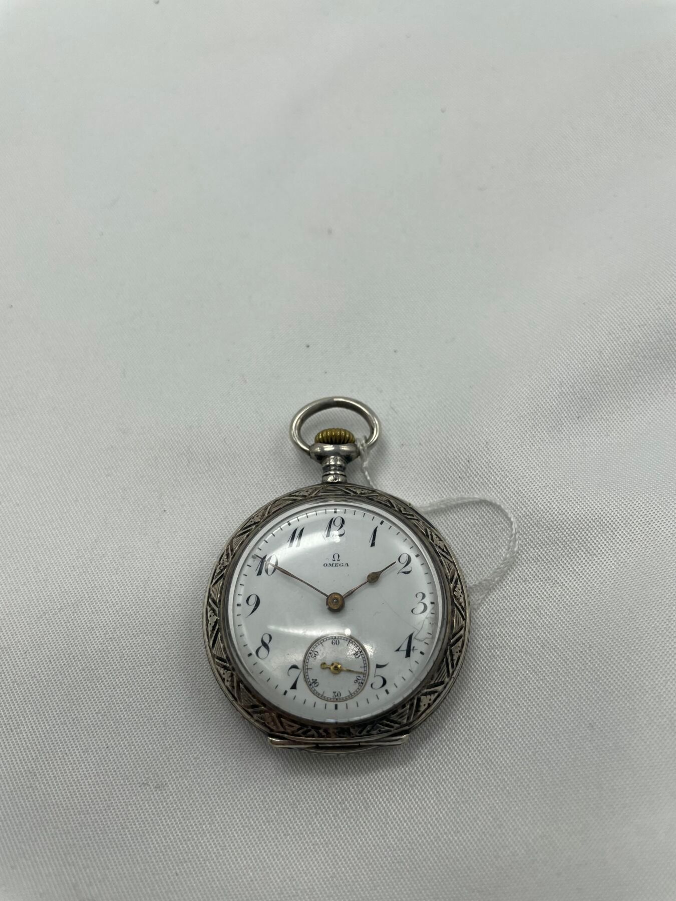 Null OMEGA, orologio da polso in argento niellato, marchio del cigno, movimento &hellip;