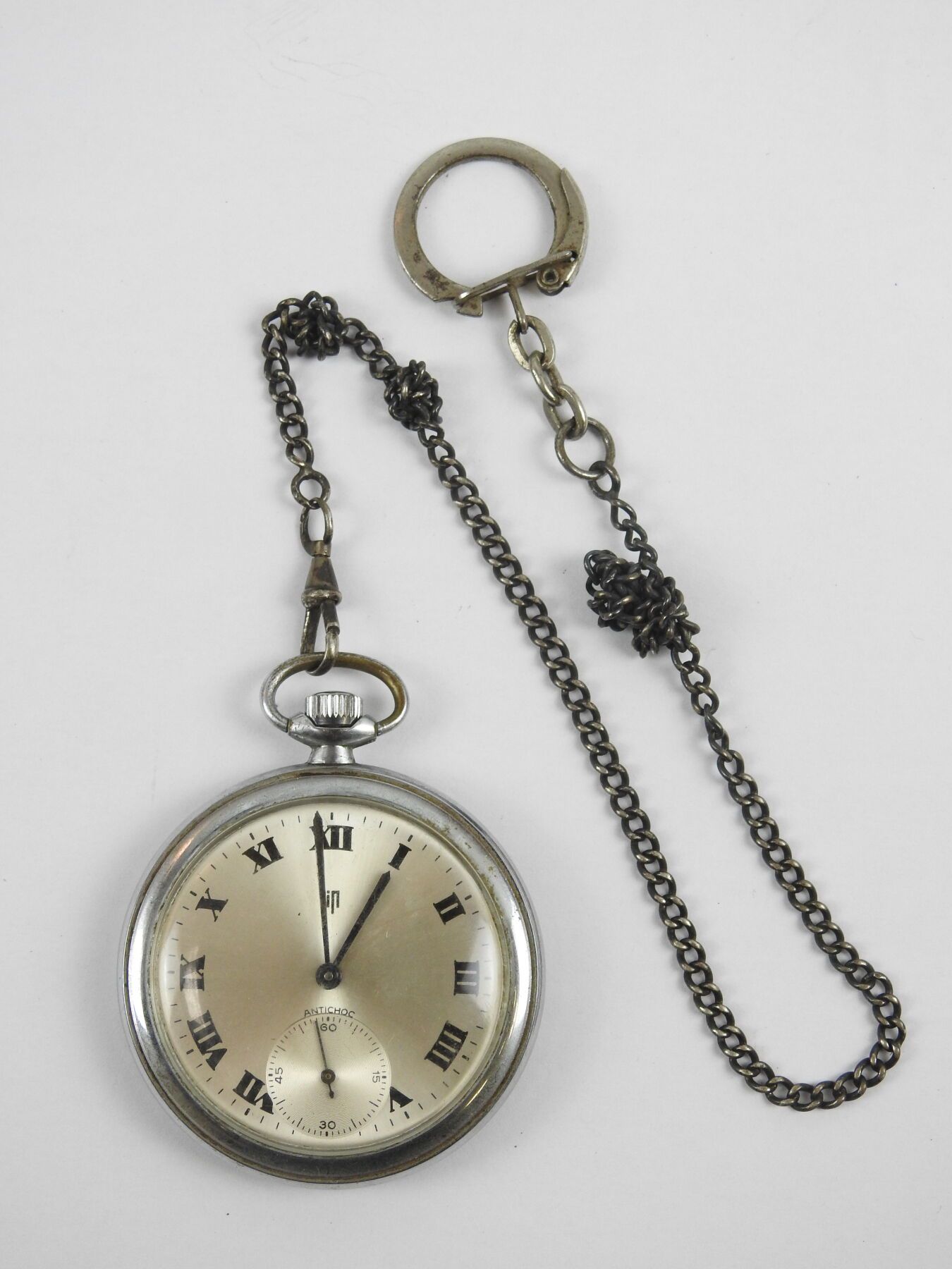Null LIP. Pocket watch with steel case. In working condition. Metal chain attach&hellip;