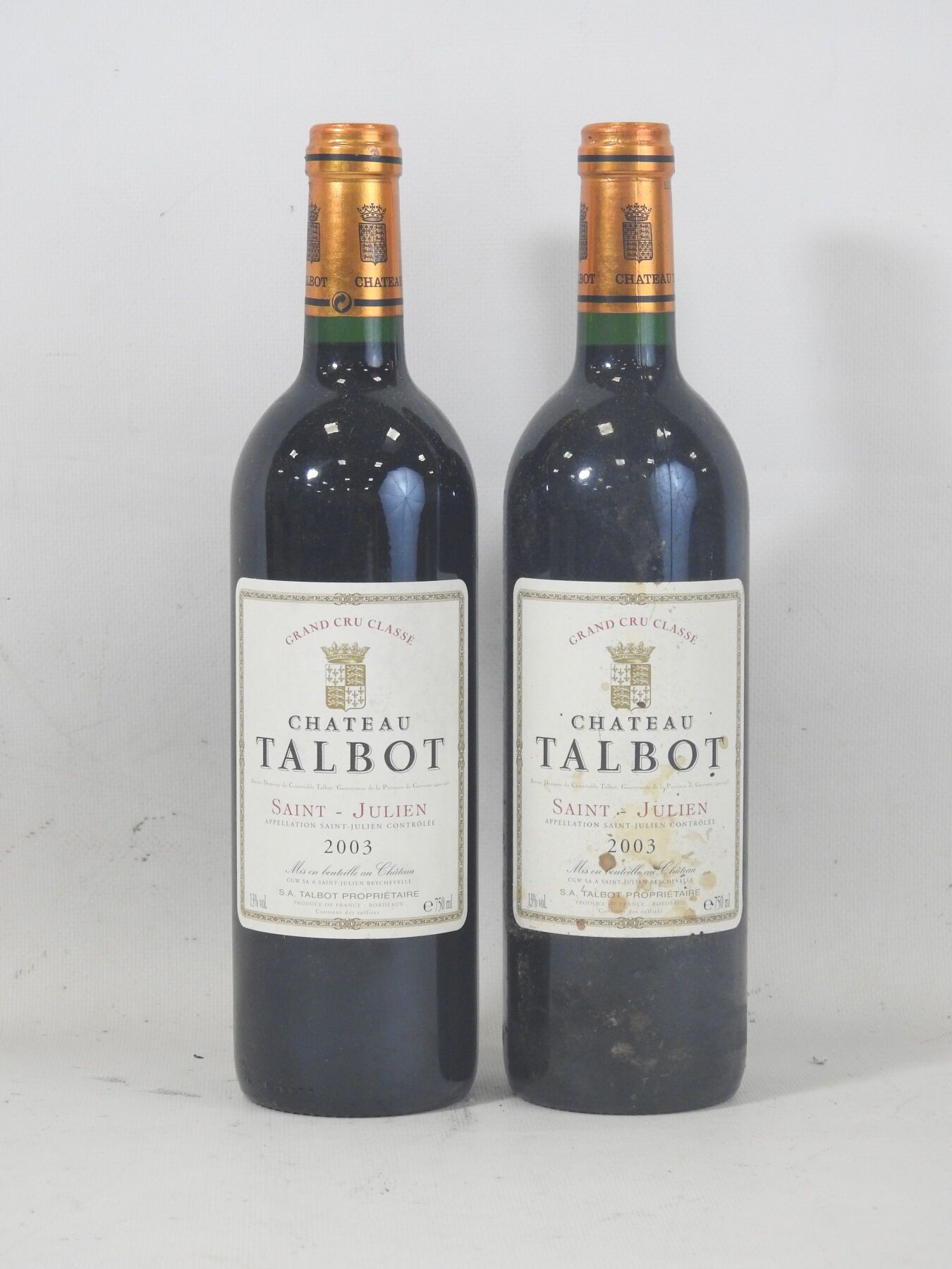 Null 2 botellas Château Talbot Saint-Julien 2003