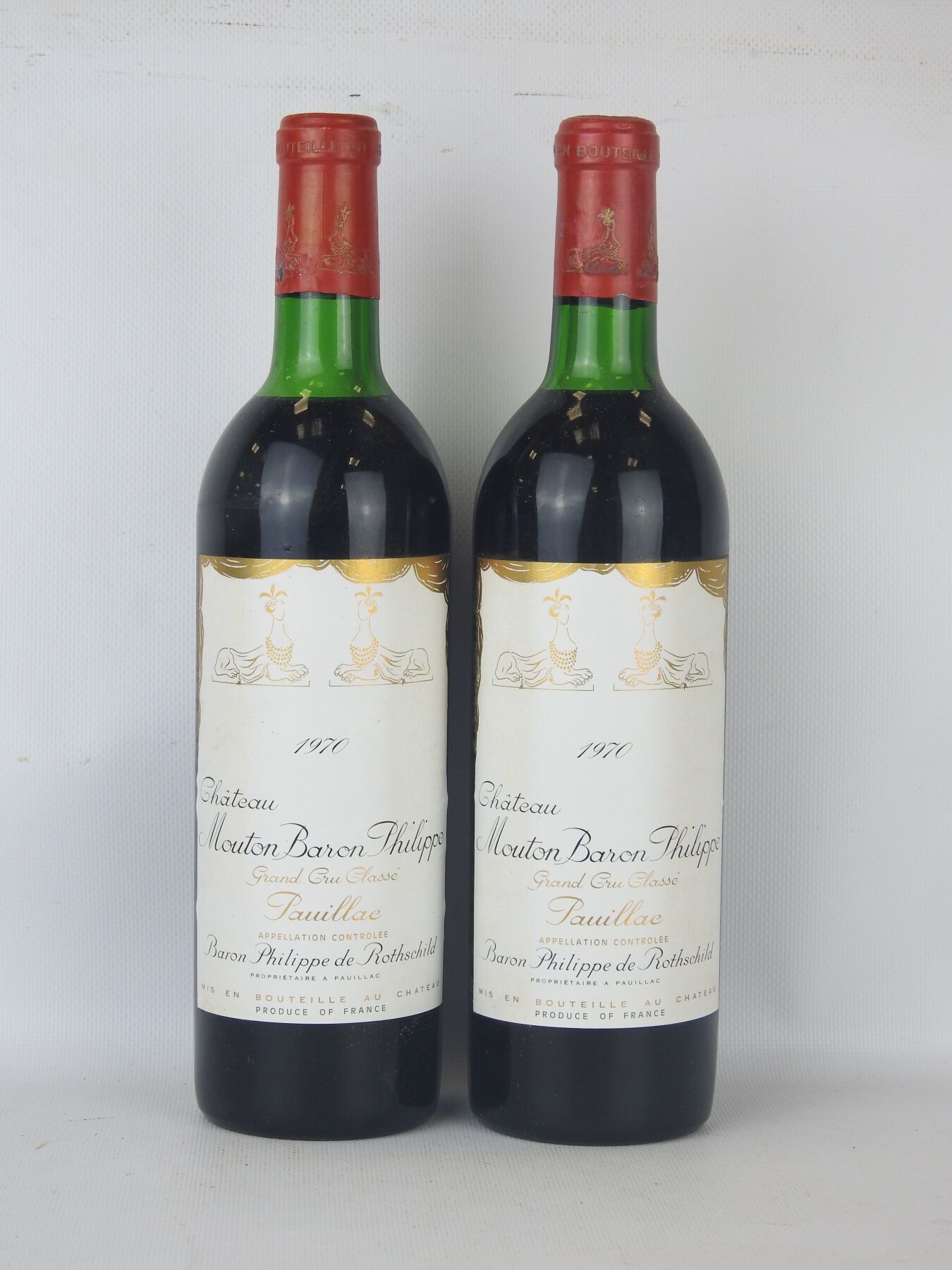 Null 2 bottles Château Mouton baron Philippe Pauillac Grand cru classé 1970. Wit&hellip;