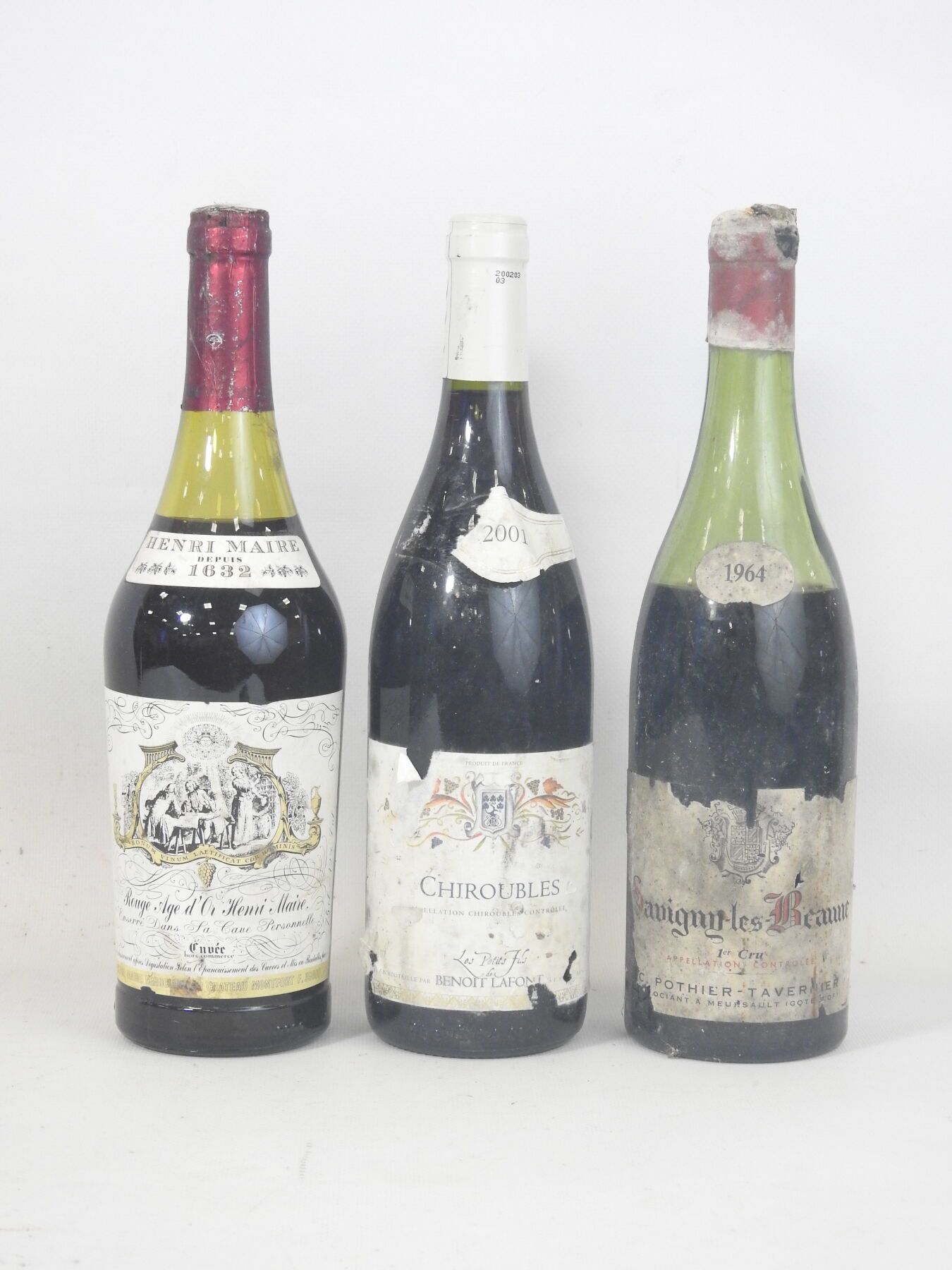 Null 3 bouteilles : Savigny-les-Beaune 1er Cru Pothier-Tavernier 1964 (vidange),&hellip;