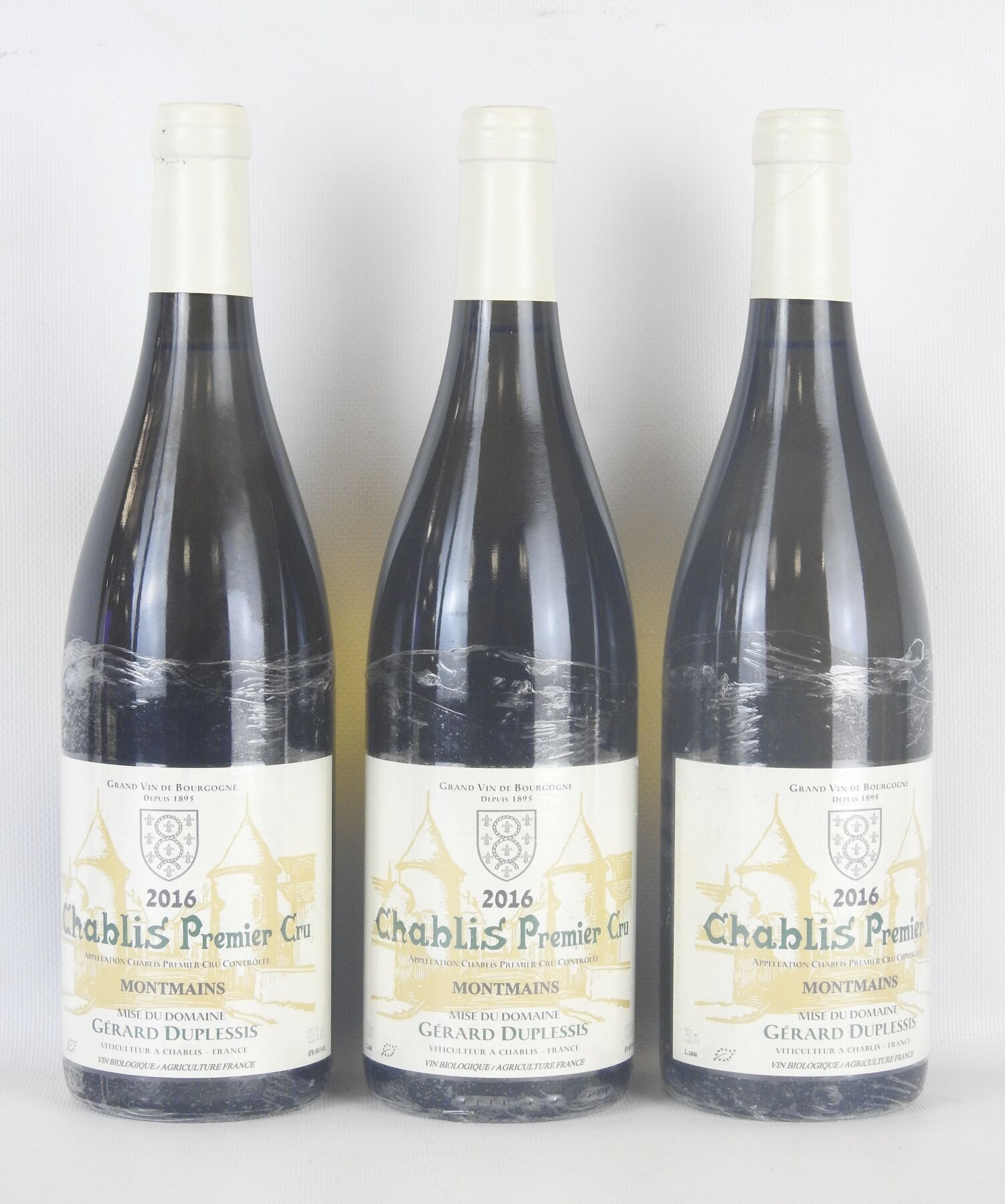 Null 3 bouteilles Chablis Premier cru Montmains Domaine Duplessis 2016