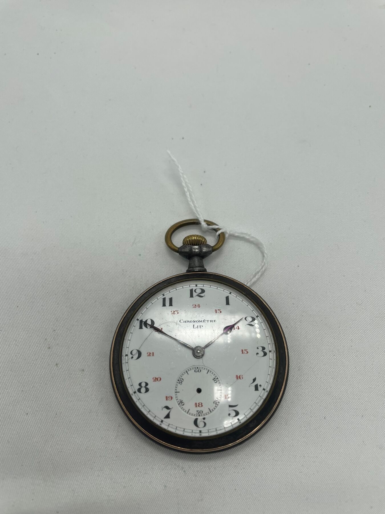 Null LIP Chronometer, pocket watch, blued steel case, mechanical movement, ename&hellip;