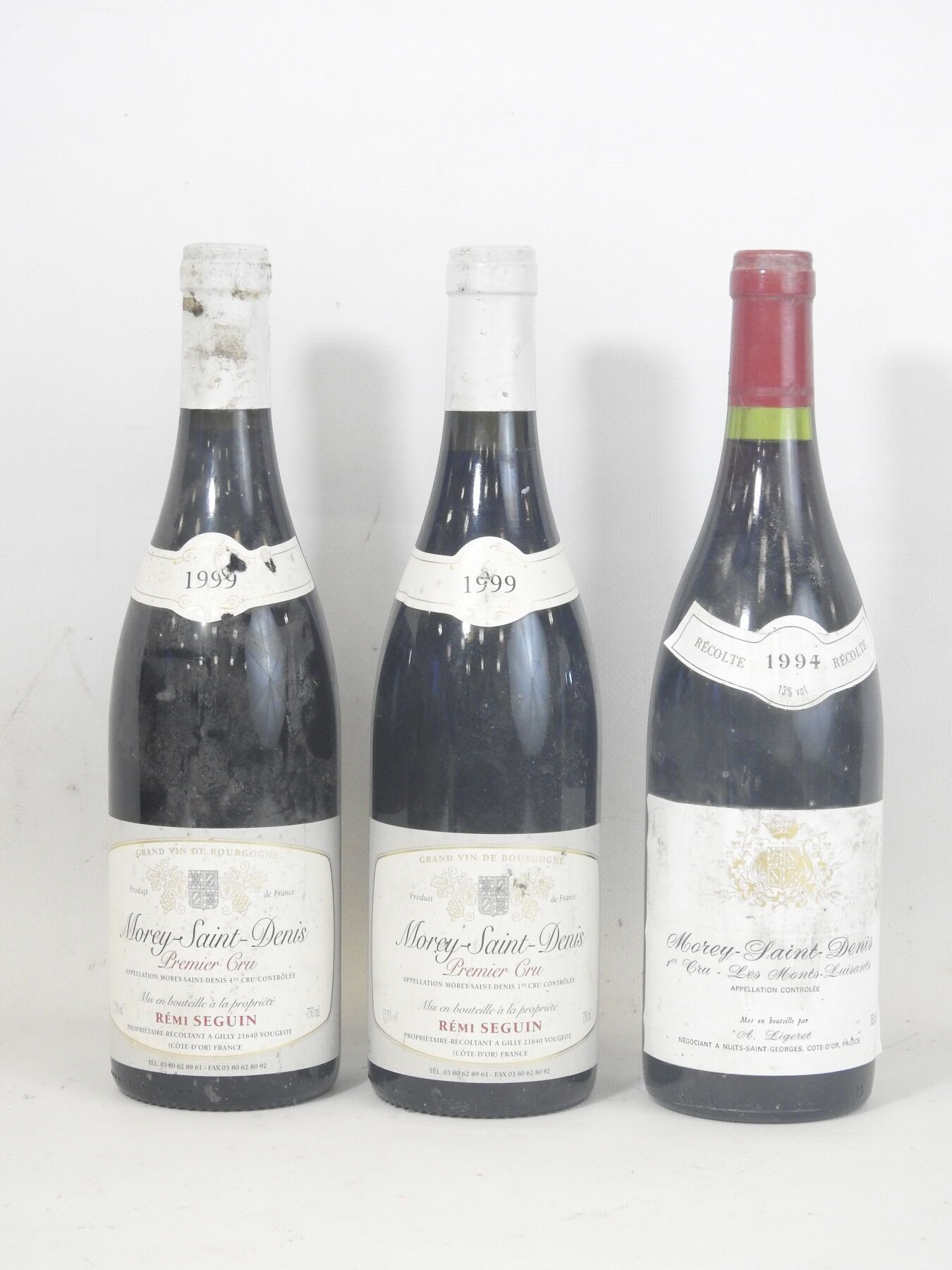 Null 3 bouteilles Morey-Saint-Denis 1er Cru Rémi Seguin 1999 (2), 1er Cru Les Mo&hellip;
