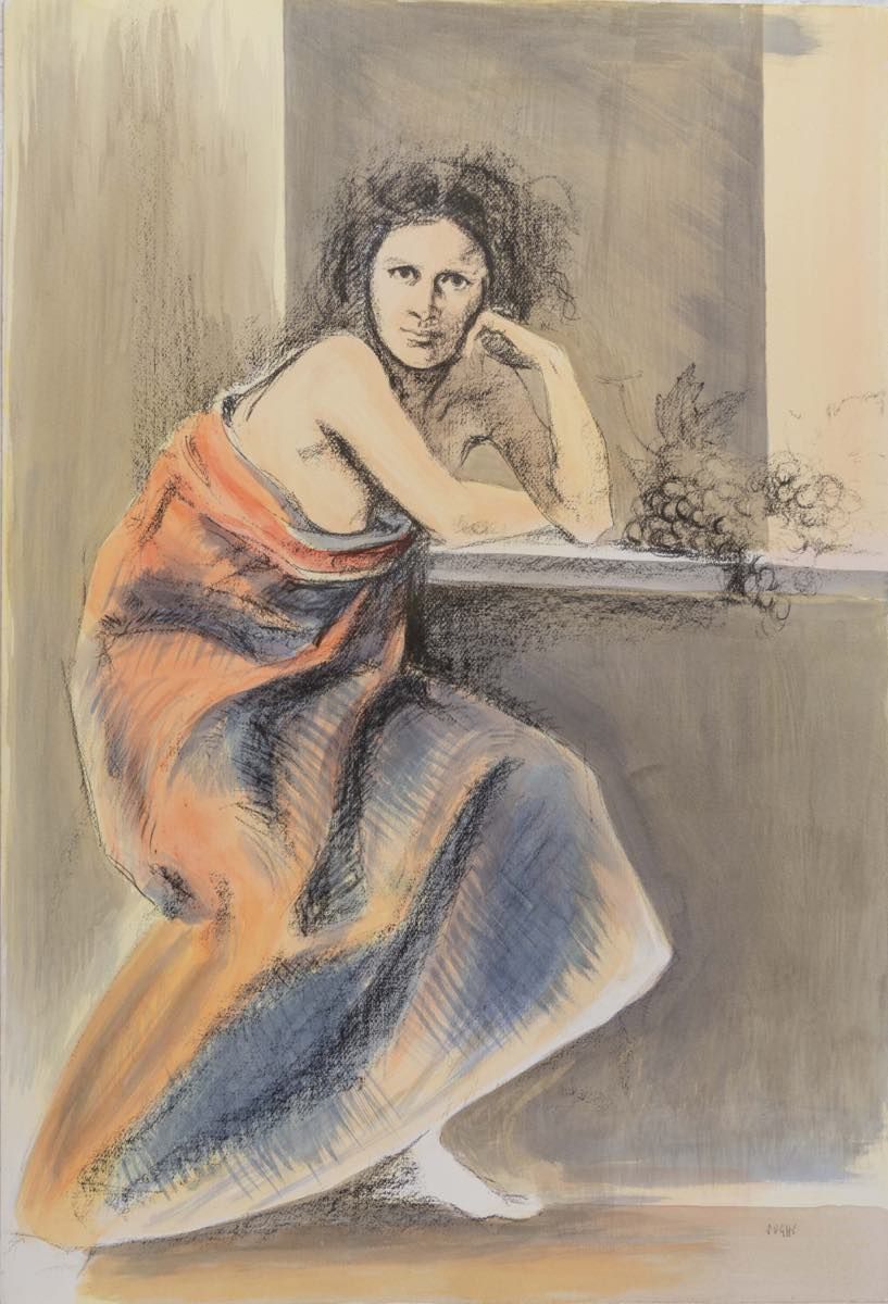 Alberto Sughi (Cesena 1928 – Bologna 2012), “L'Autunno”. Hand-colored watercolor&hellip;