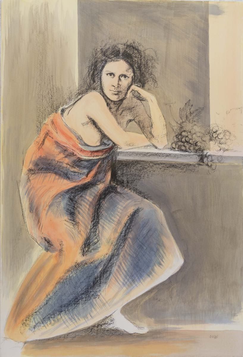 Alberto Sughi (Cesena 1928 – Bologna 2012), “L'Autunno”. Lithographie aquarellée&hellip;