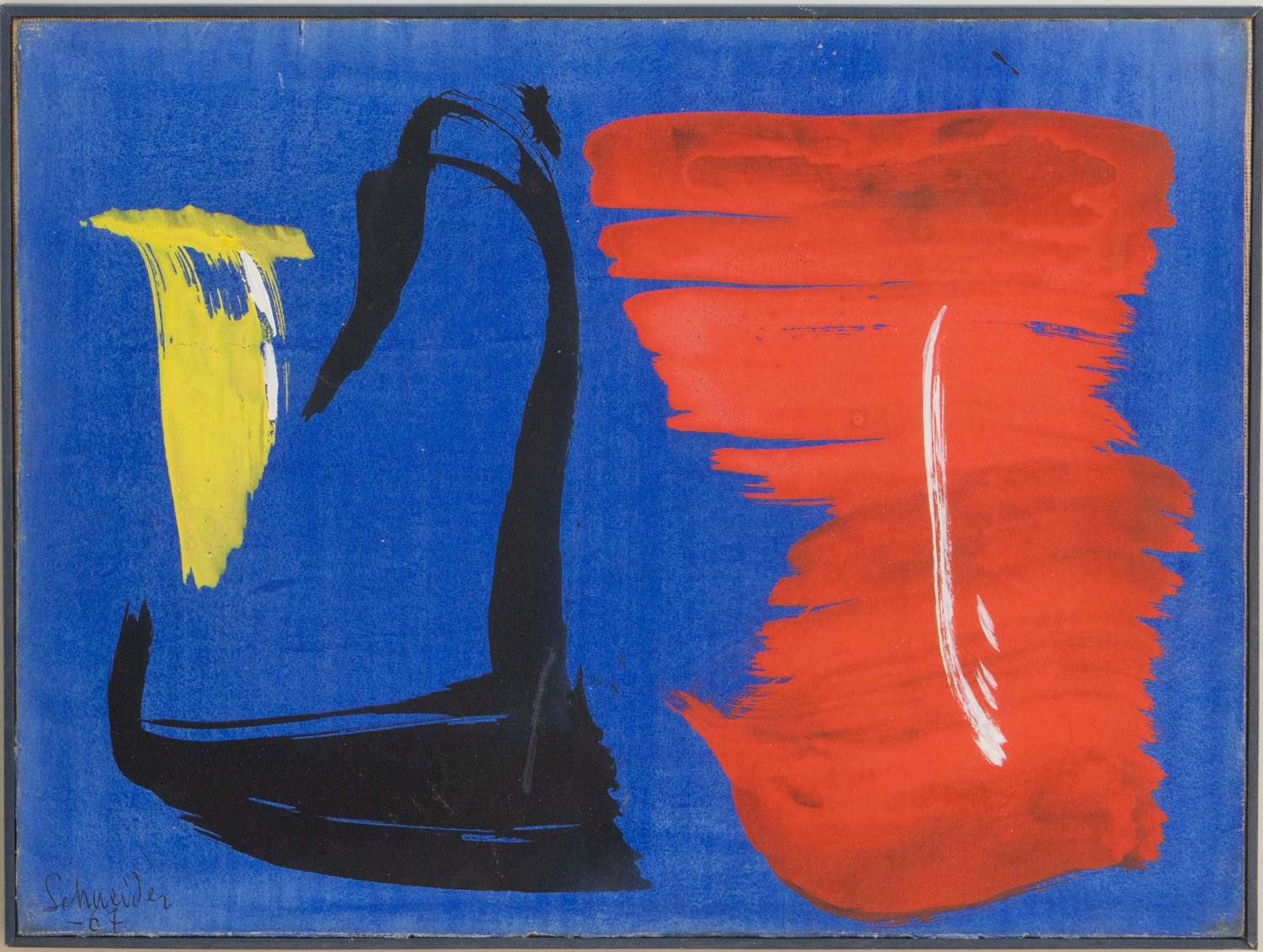 Gérard Schneider (Sainte-Croix 1896 – Parigi 1986), “Composizione”, 1967. 纸上水彩画应&hellip;