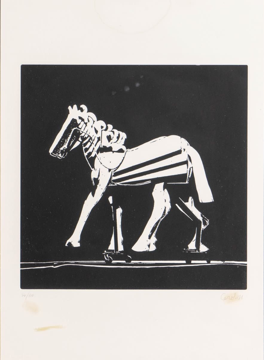 Mario Ceroli (Castel Frentano 1938), “Cavallo”, 1971. Lithographie auf Papier, s&hellip;
