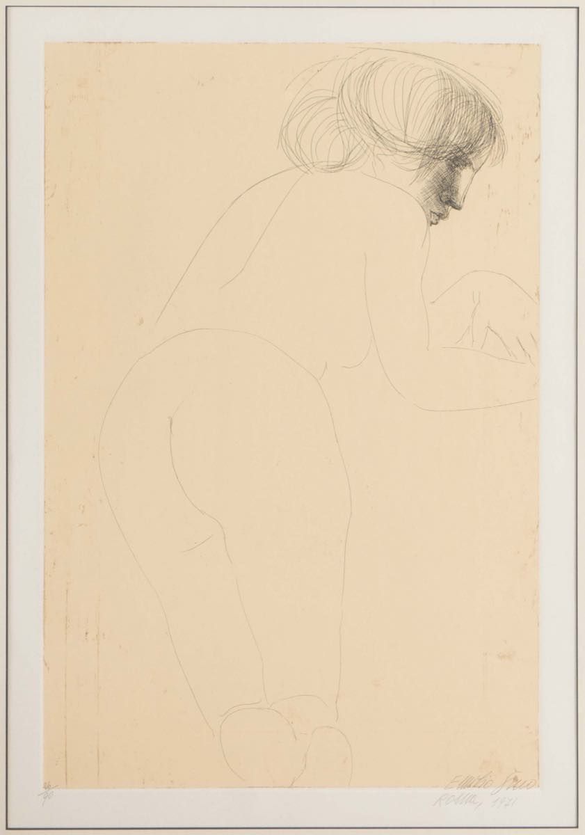 Emilio Greco (Catania 1913 – Roma 1995), “Nudo femminile di spalle”, 1971. Litog&hellip;