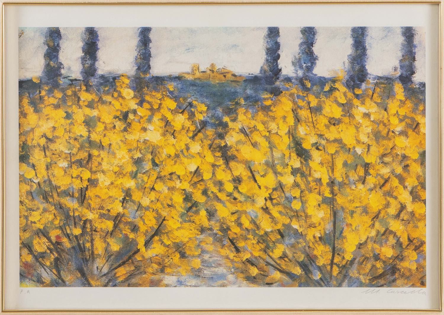 Michele Cascella (Ortona 1892 - Milano 1989), “Fiori gialli”. Lithographie en co&hellip;