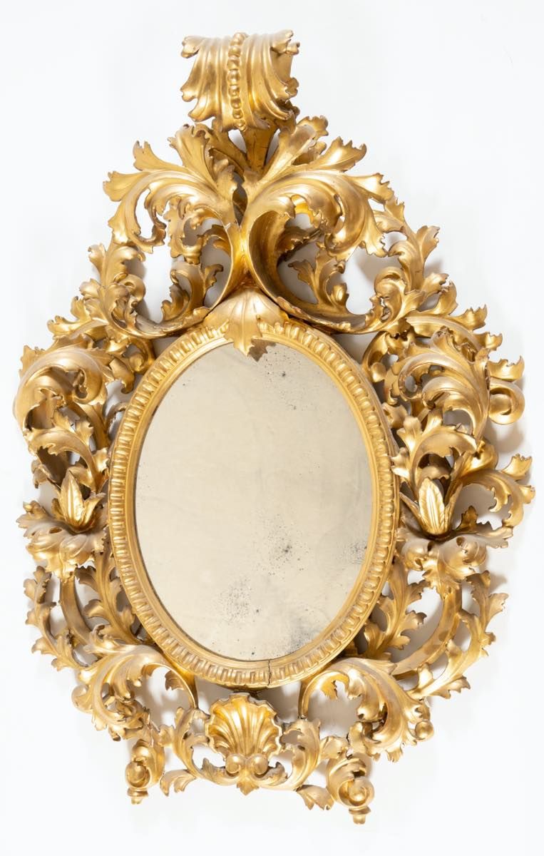 Specchiera in legno intagliato e dorato, Firenze, fine del XIX-inizi del XX seco&hellip;
