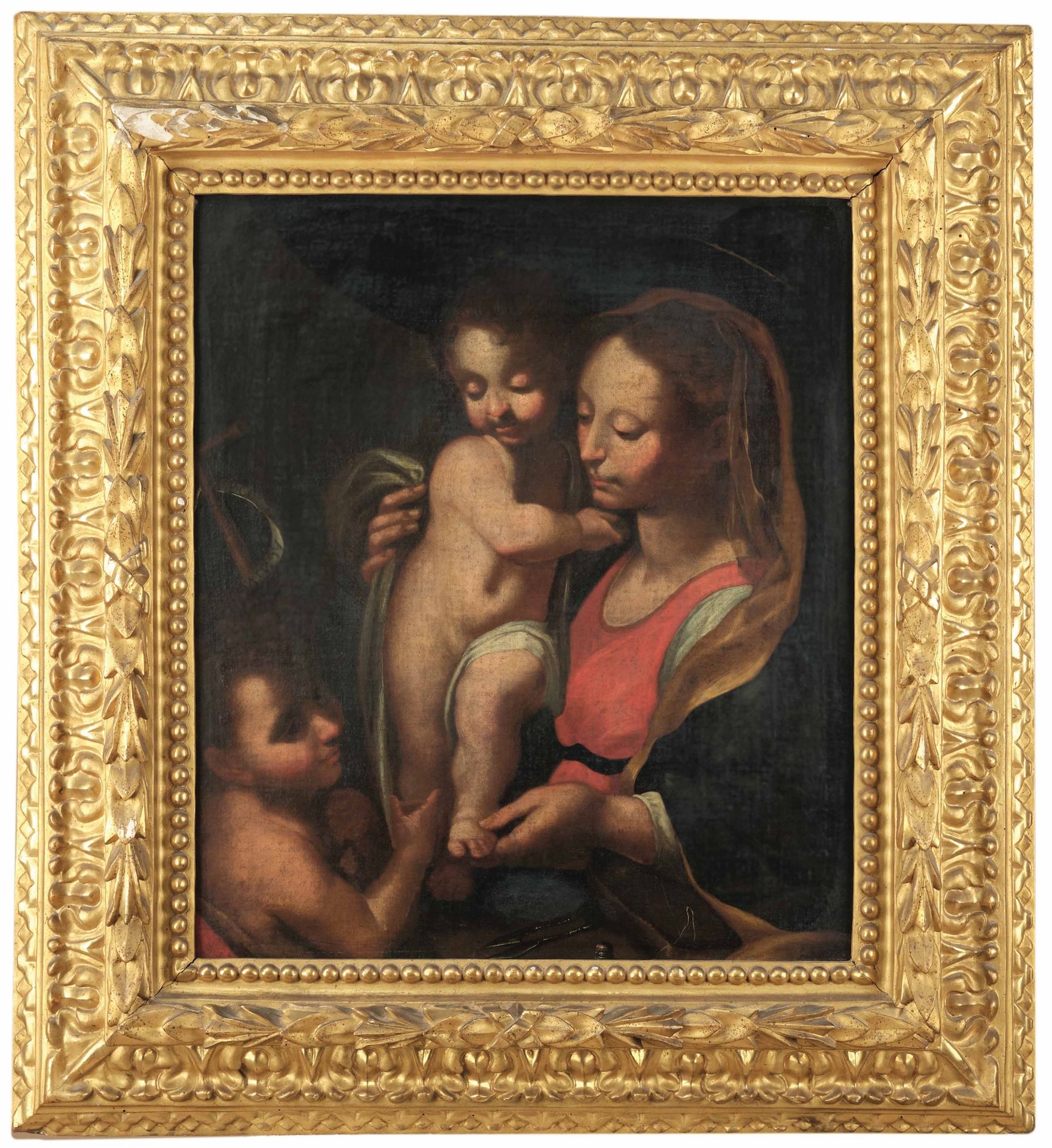 Scuola italiana del XVII secolo, Madonna con Bambino olio su tela, cm 69x59 in c&hellip;