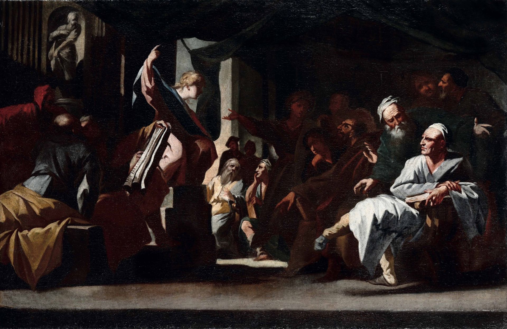 Andrea Pozzo (Trento 1642 - Vienna 1709), La disputa di Cristo fra i Dottori oli&hellip;