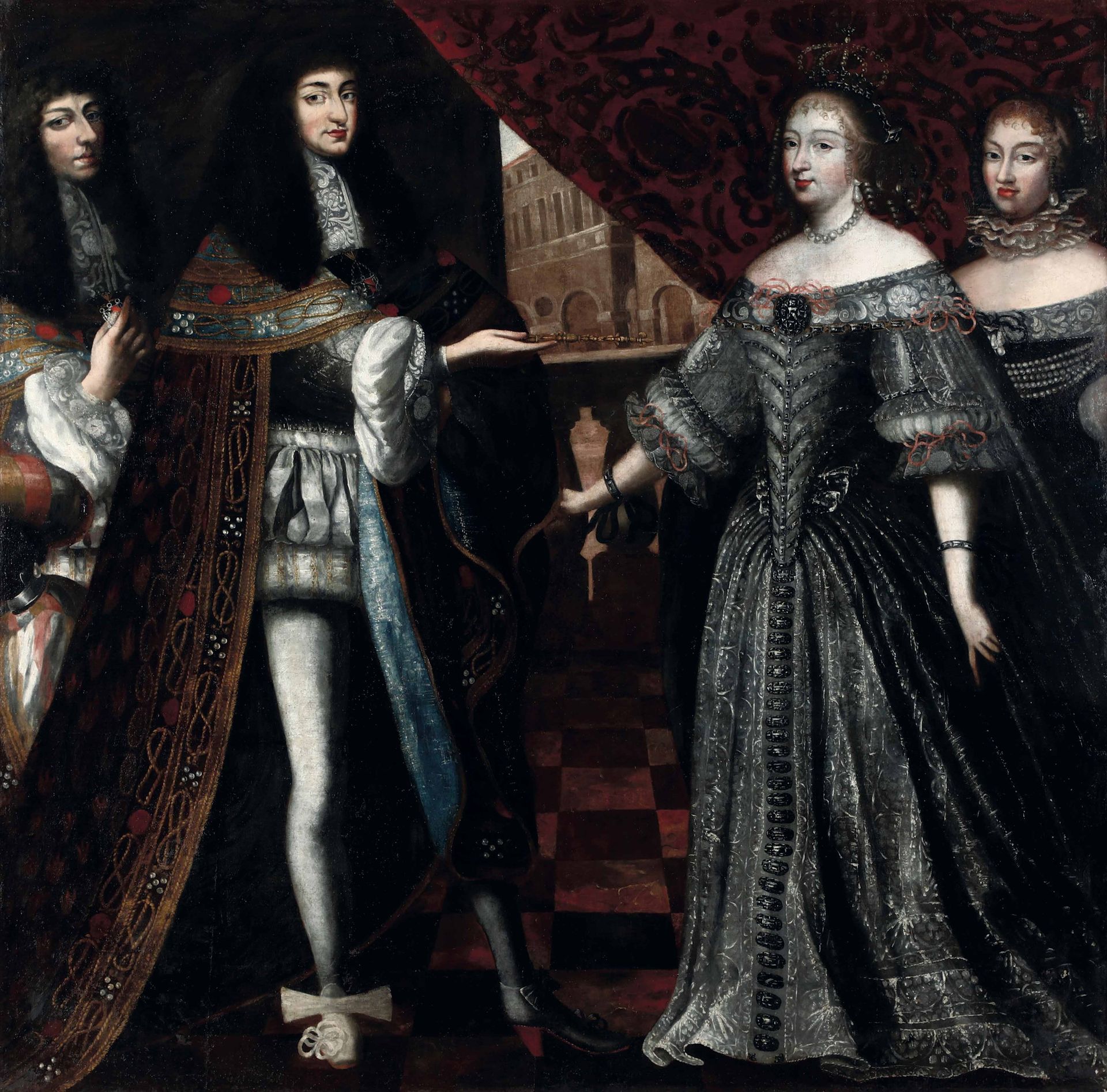Scuola piemontese del XVII secolo, Carlo Emanuele II di Savoia con Giovanna Batt&hellip;
