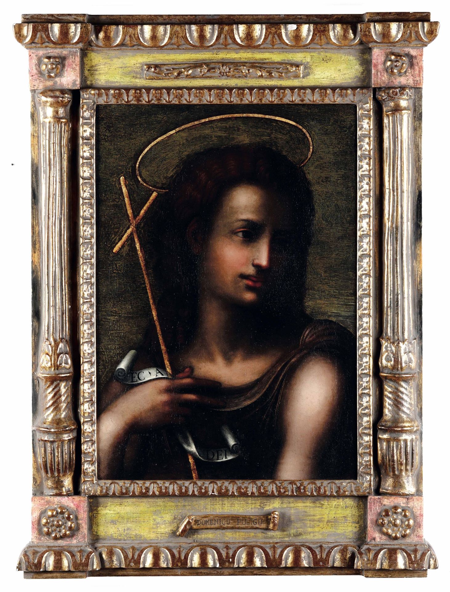Domenico Puligo (Firenze 1492-1527), San Giovanni Battista Öl auf Leinwand, cm 6&hellip;