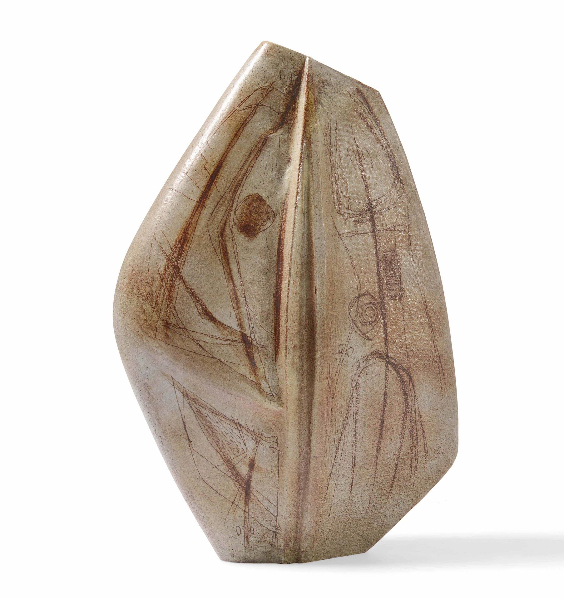 Carlo Zauli (1926-2002) Faenza, 1960 ca, Große rhomboide Vase mit Schlitzöffnung&hellip;