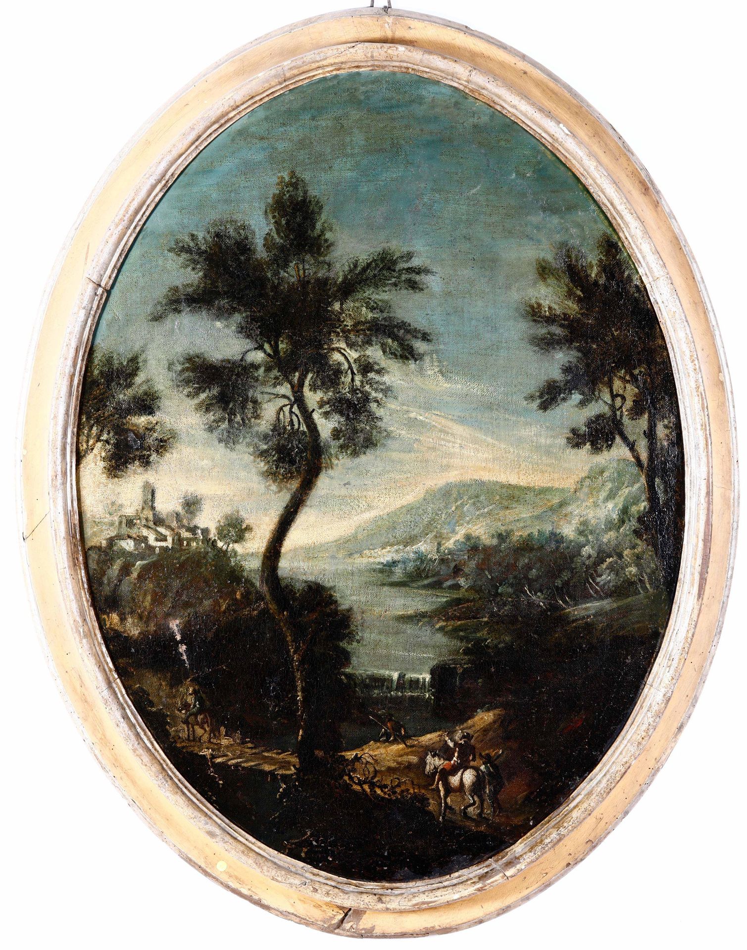 Salvator Rosa (Napoli 1615 - Roma 1673), nei modi di, Paesaggi con fiumi e caval&hellip;