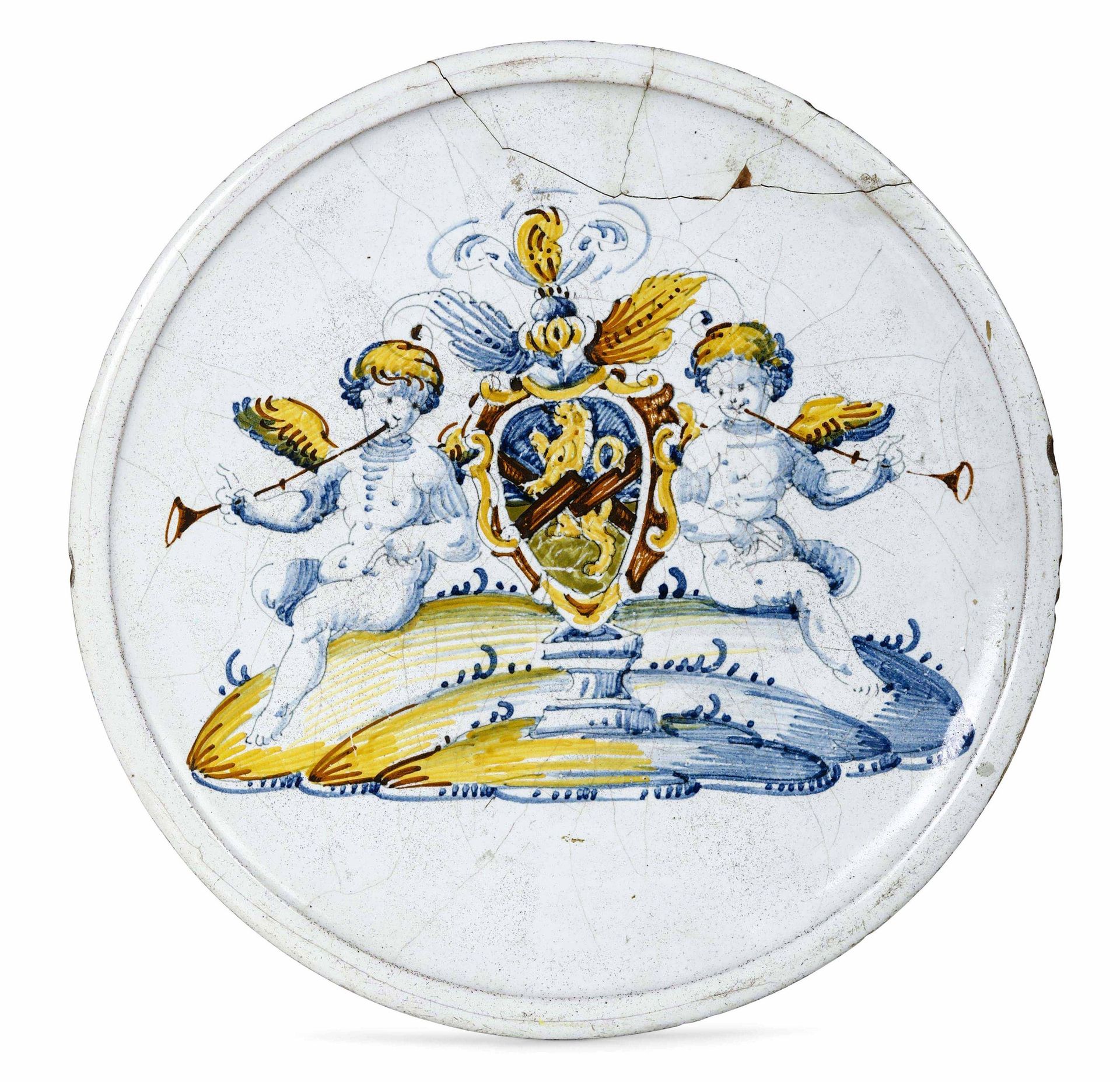 Alzata Faenza, inizio del XVII secolo, Majolique décorée de couleurs à grand feu&hellip;