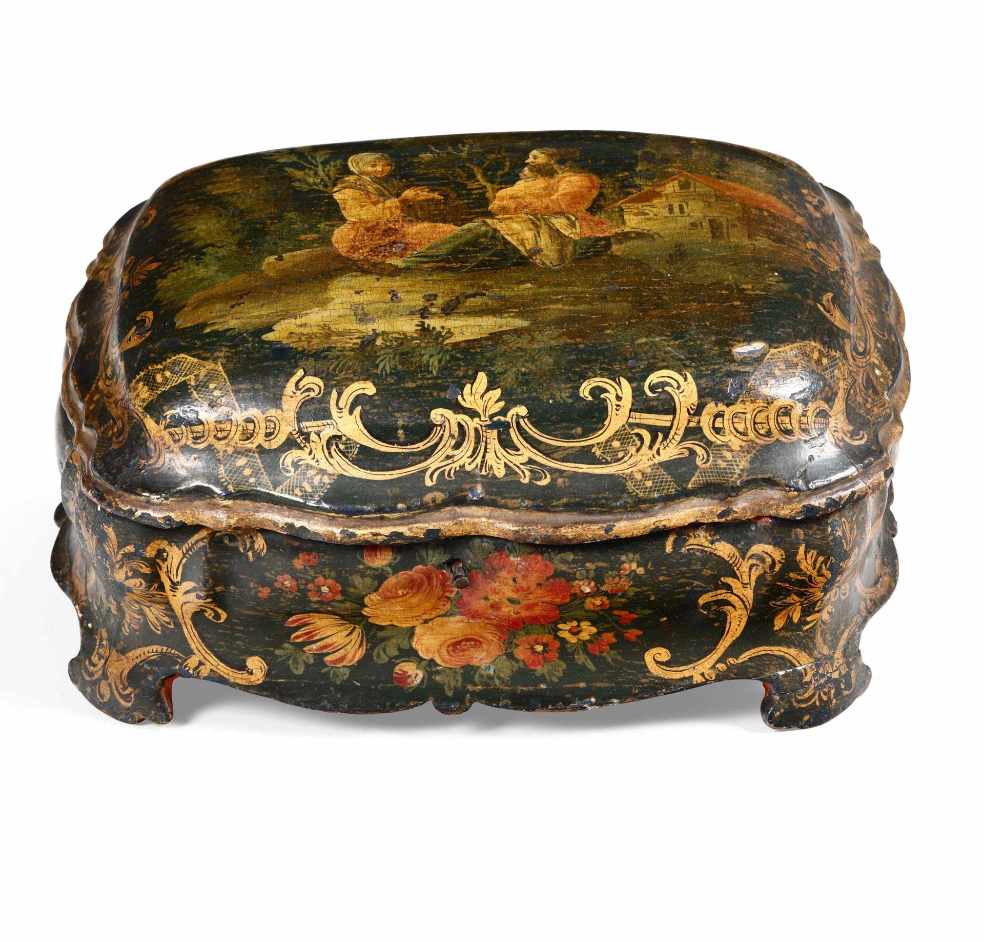 Cofanetto Legno sagomato, dipinto, dorato e laccato Arte veneziana del XVIII sec&hellip;