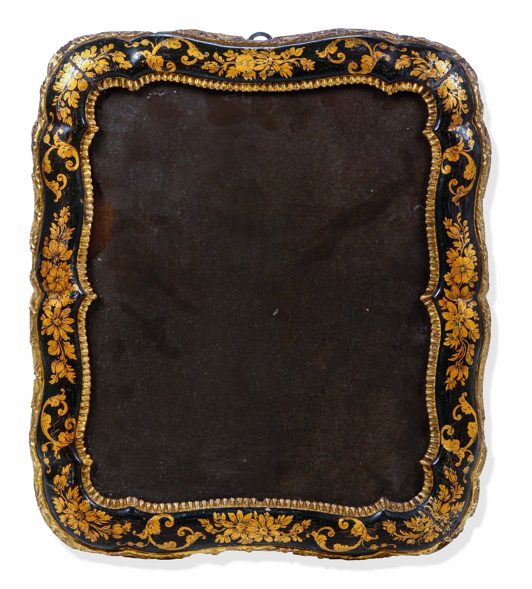 Specchio Legno scolpito, dorato e laccato Arte veneziana del XVIII secolo, cm 42&hellip;