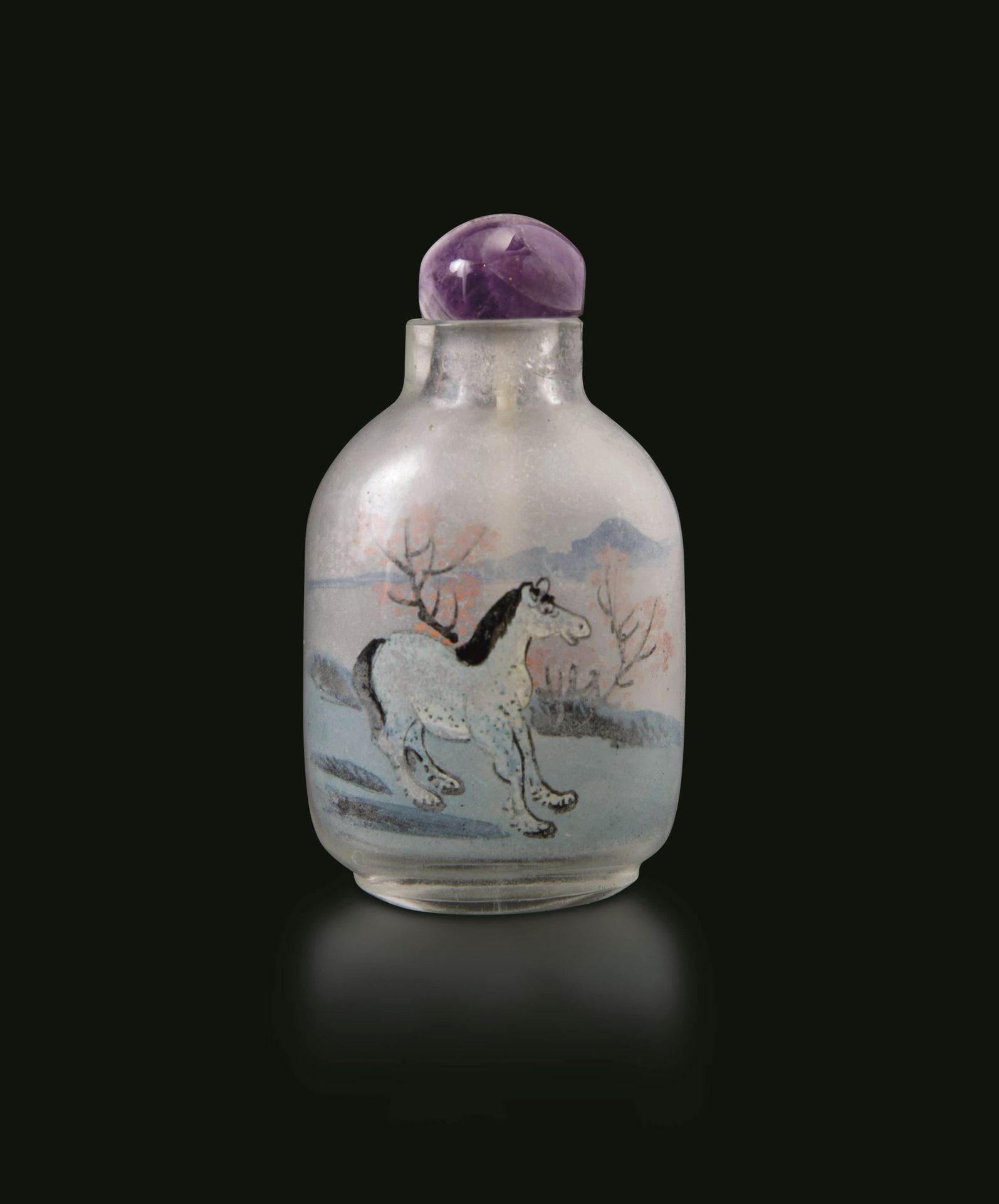 A glass snuff bottle, China, 1900s H 6,5cm