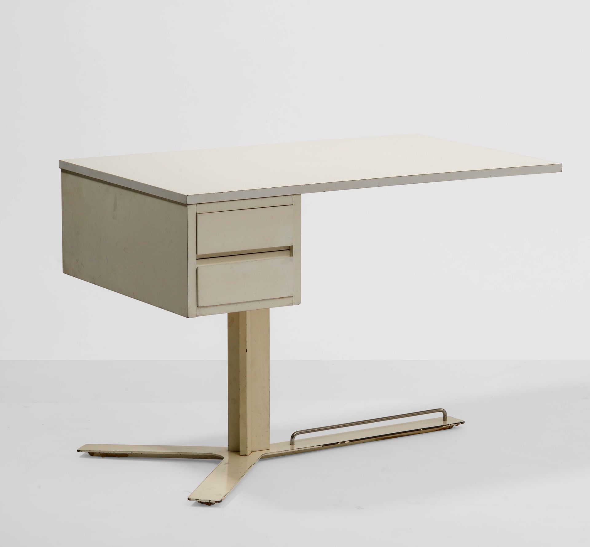 Antonello Mosca, Desk with lacquered wood frame and chromium-plated metal frame.&hellip;