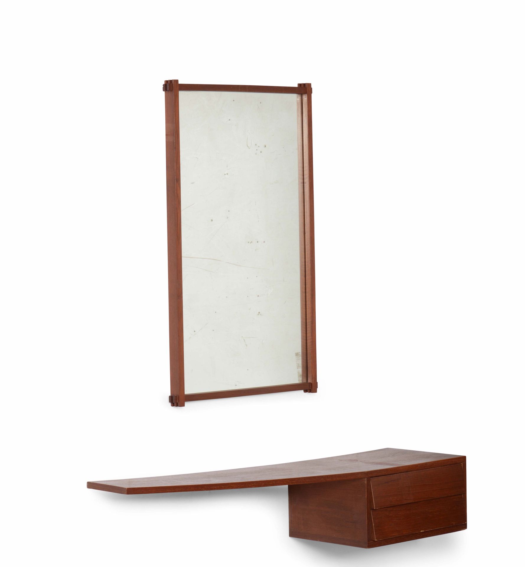Consolle e specchio con struttura in legno e cristallo specchiato., Prod. Italia&hellip;