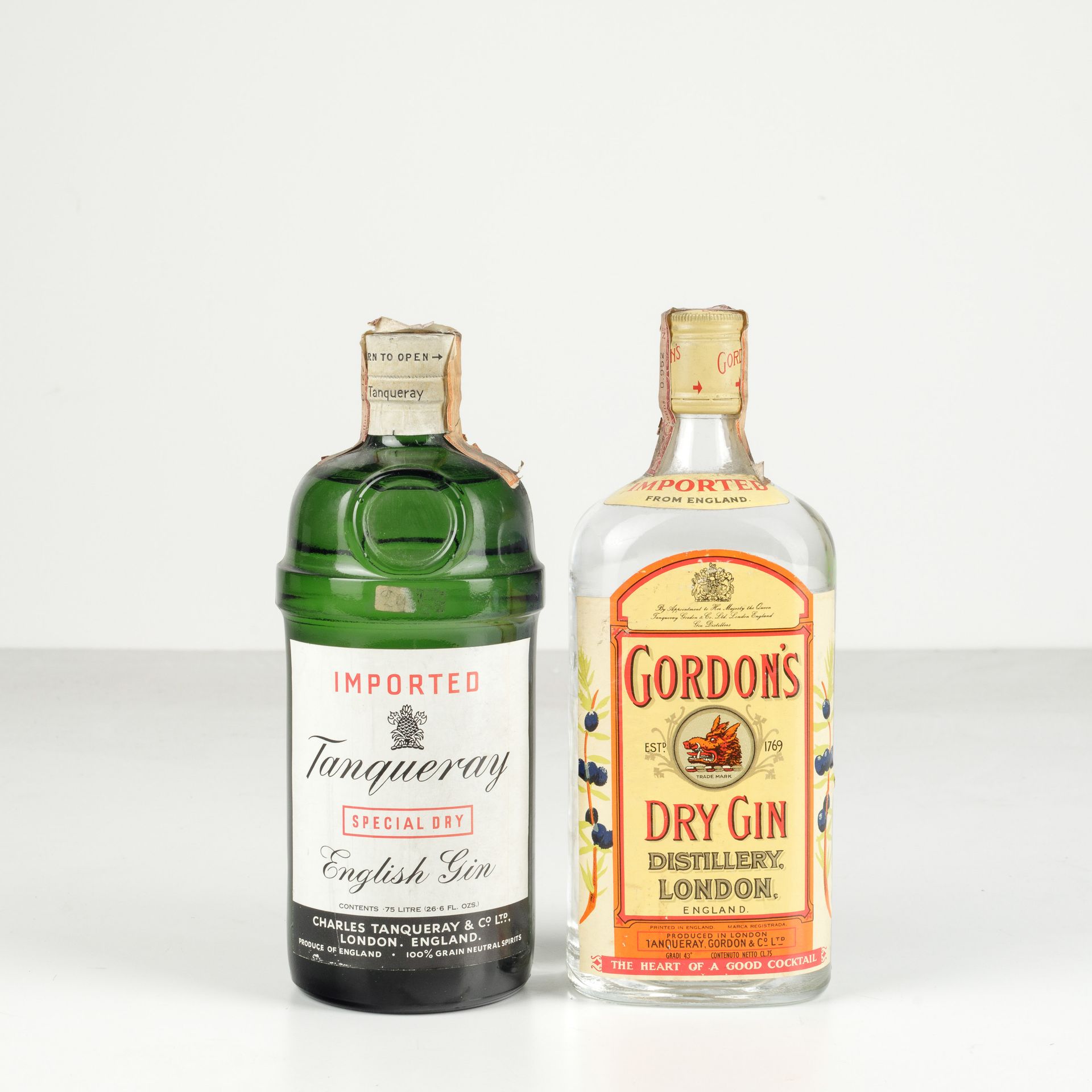 Tanqueray, English Dry Gin Gordon's, Dry Gin, (2 Bts) 43% 2 Bts BN