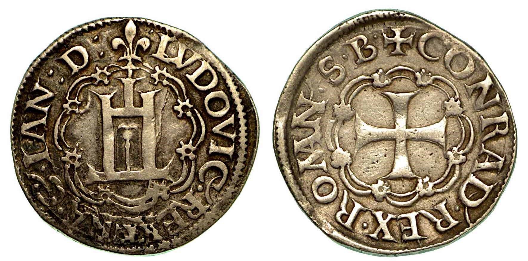 GENOVA. Ludovico XII Re di Francia, 1499-1507., Testone. Castello sormontato da &hellip;