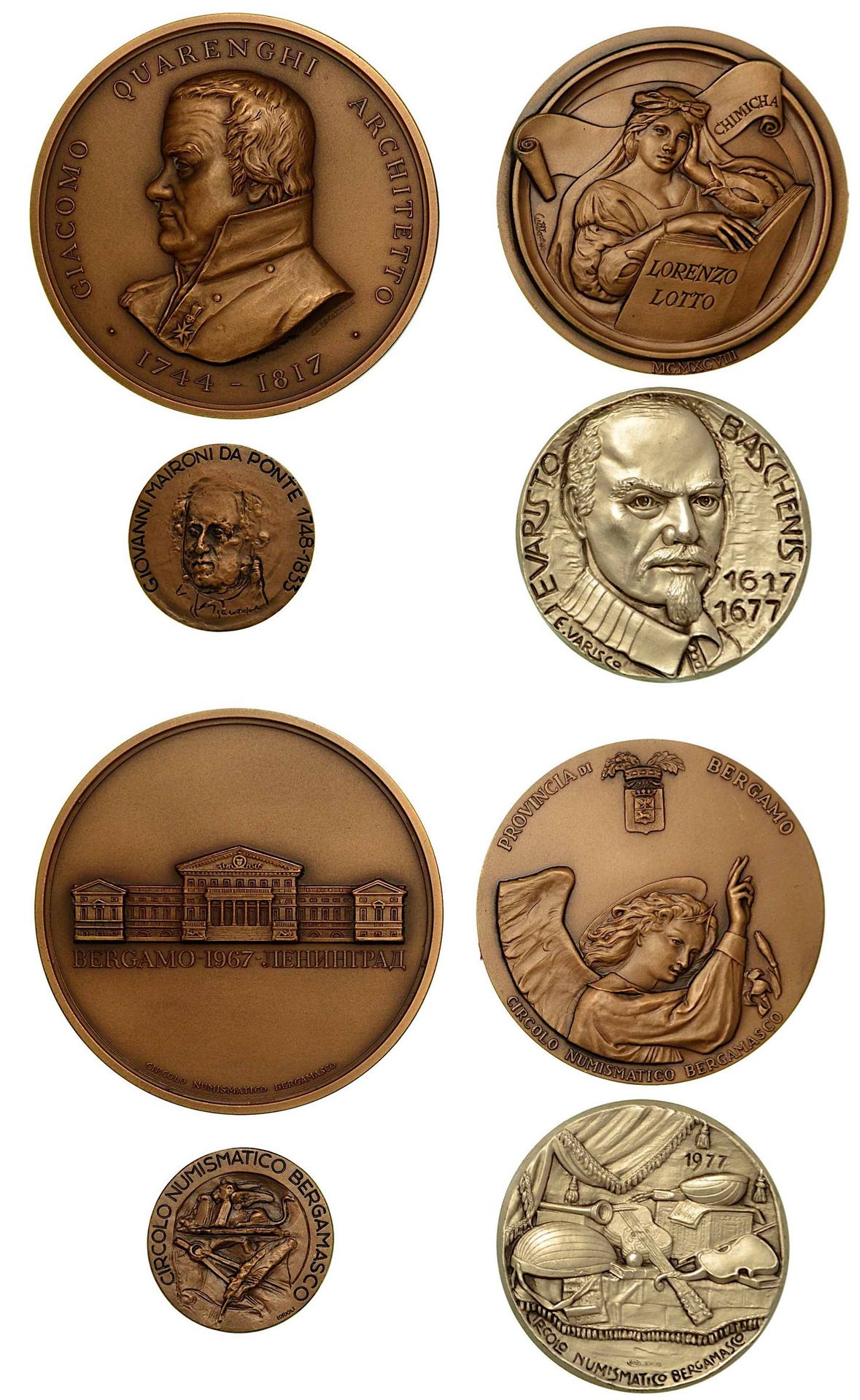 BERGAMO. Lotto di quattro medaglie (tre in bronzo e una in argento) del Circolo &hellip;