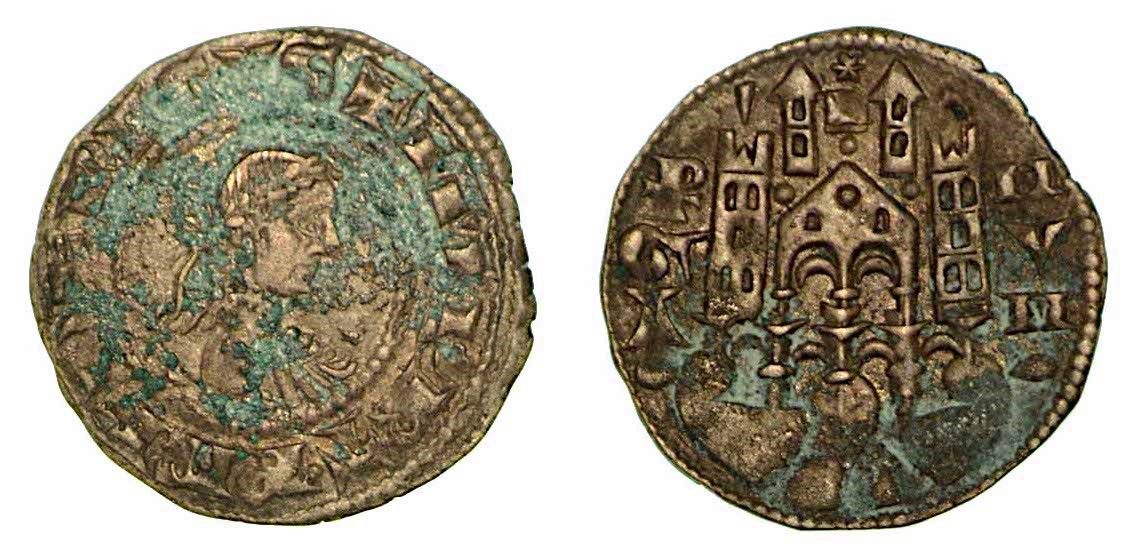 BERGAMO. Comune, a nome di Federico II (1194-1250)., Denaro planeto, anni 1265-1&hellip;