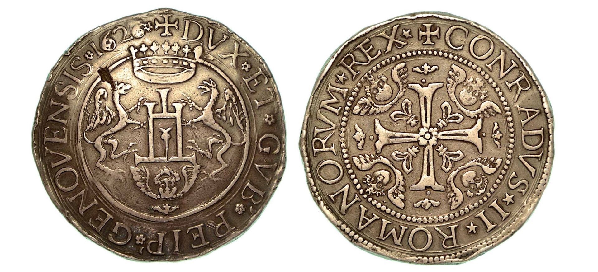 GENOVA. Dogi Biennali, 1528-1797., Da 2 scudi 1626. Castello coronato; sotto, te&hellip;